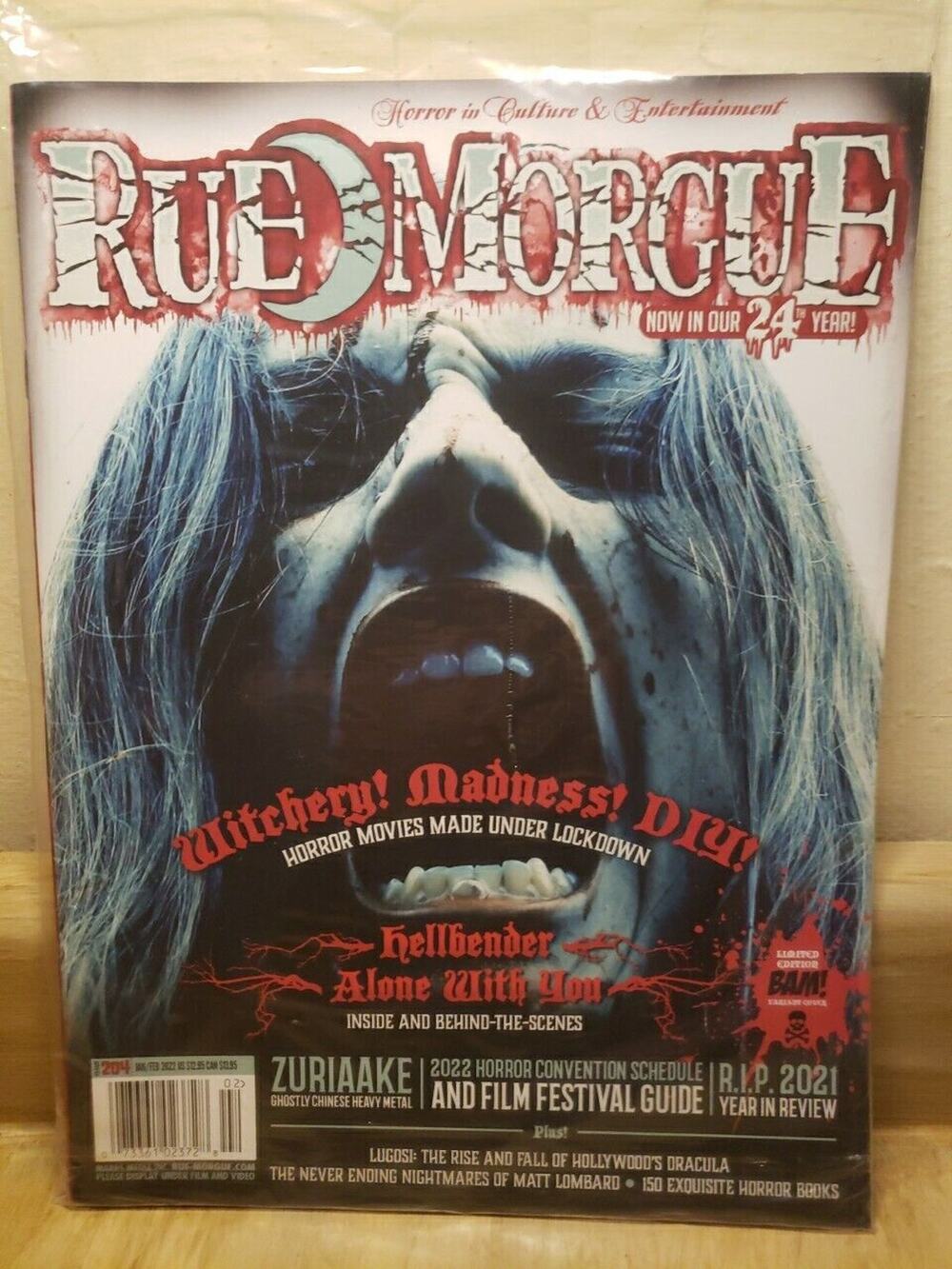 Rue Morgue Magazine Issue #204 JAN / FEB 2022 BAM Exclusive Variant Cover